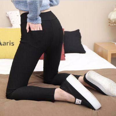 Leggings neri skinny a vita alta snellenti per donna 2023 - Capo esterno estivo, modello sottile