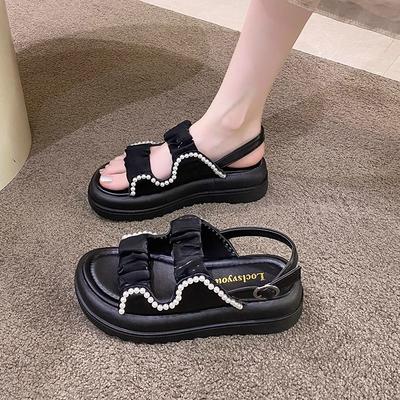 Platform-soled Fashion Sandals Girl 2025 New Summer Fairy Wind Comfortable Muffin Soft-soled Outer Wear Beach Shoes Ins Tide