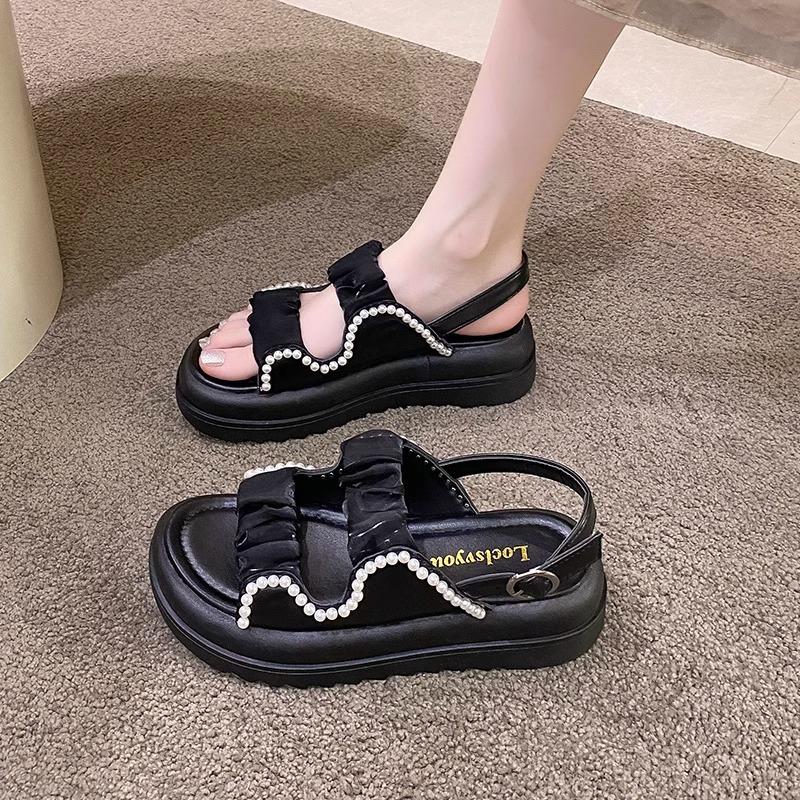 Platform-soled Fashion Sandals Girl 2025 New Summer Fairy Wind Comfortable Muffin Soft-soled Outer Wear Beach Shoes Ins Tide