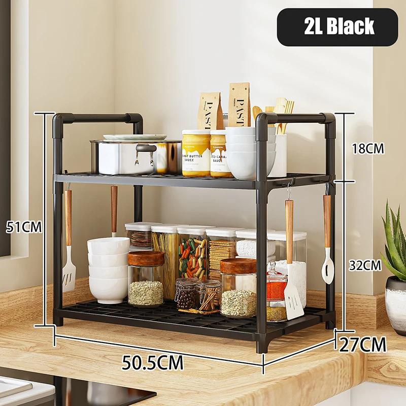 2/3 Layers Kitchen Storage Shelf Save Space High-capacity Multifunctional Seasoning Rack Modern Minimalism Organizer Kitchen