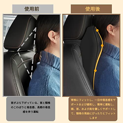 XBERSTAR Neck Pad, Car Neck Cushion, Car Neck Pillow with Headrest, Memory Foam Neck Support Pad, Cervical Support Pillow for Travel, Driving, and Car