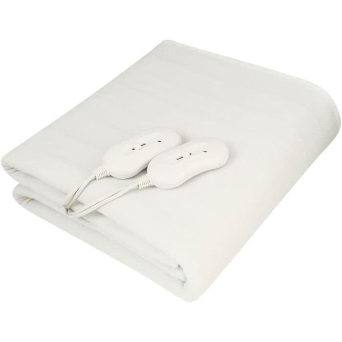 Couverture électrique - Bakaji - Protège-matelas - Tissu polyester - Télécommande - Double réglage de chaleur