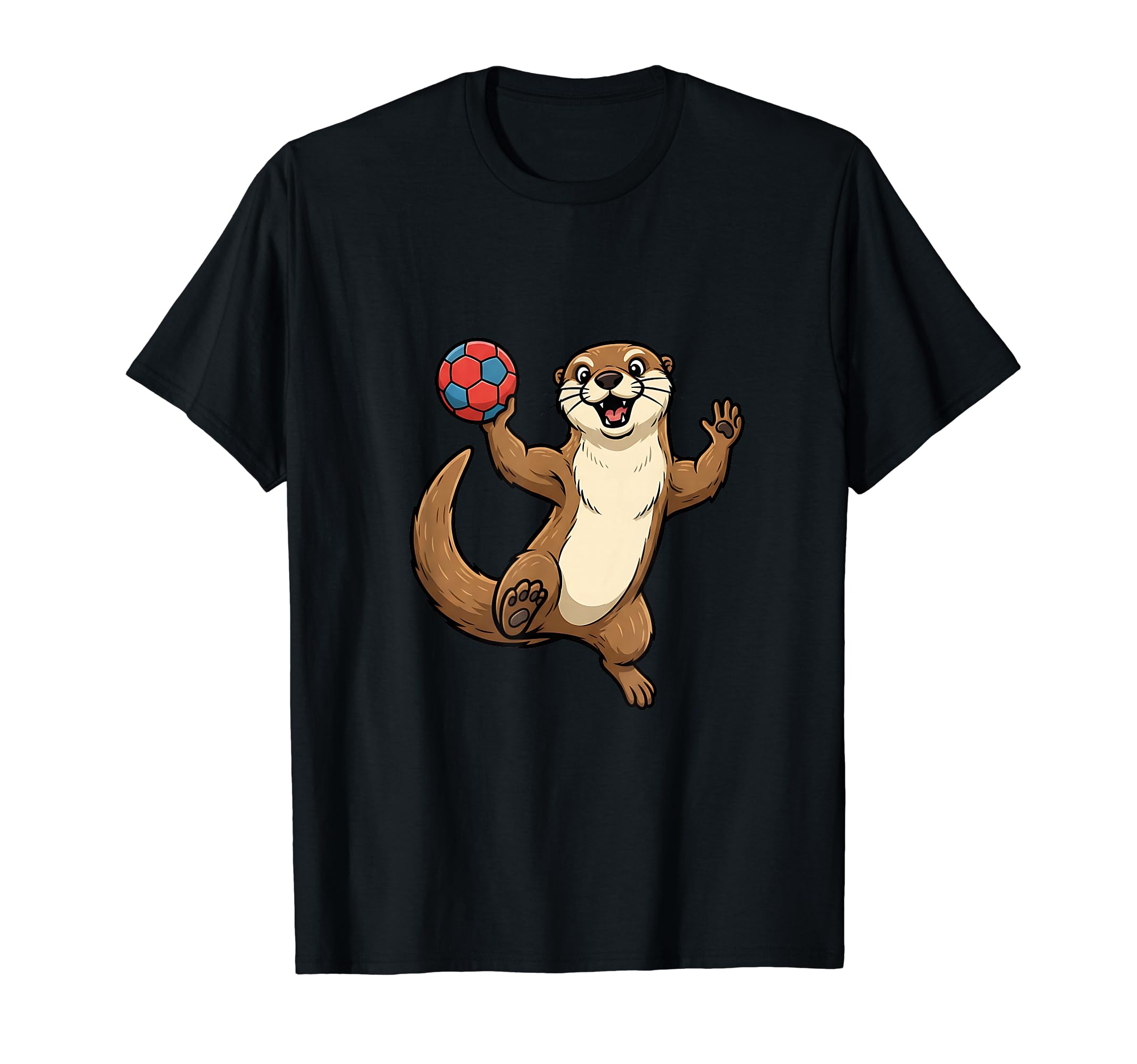 

Handball Otter Cute Animal Sports Kids Children Summer Vacation Practice Cheering T-Shirt