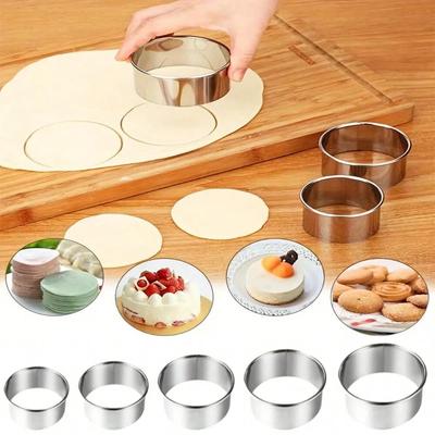 Degskärare för dumplings Kexform Form för att skära deg för dumplings Fondantpajpress Rostfritt stål Tårtring Bakverktyg
