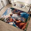 Biblical Scene with Figures and Landscape Non-slip rug suitable for living room and bedroom sofas.