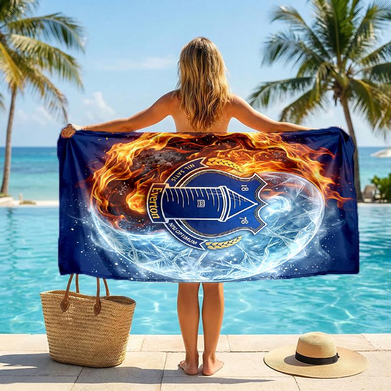 Everton Football Beach Towel Soft Microfiber Summer Towel Quick Dry Absorbent Towel for Beach Swimming Pool Travel