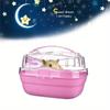 Small Pet Carrying Cage Portable Transparent Hamster Carrying Case Creative Pet Carrying Cage Travel Pet Carrying Hamster Cage