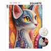 Perlenmalerei DIY-Set Bunte Katze Rahmenlos Funkelnde Perlenkunst Leinwand Kreative Heimdekoration Basteln für Anfänger
