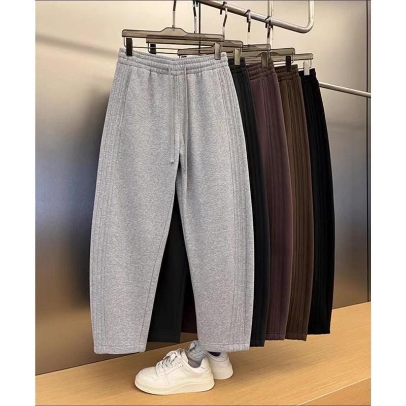 Stand-up Banana Pants, Loose Wide-legged Couple's Silhouette Scimitar Pants, Solid Color Casual Sweatpants, Korean Style Trend