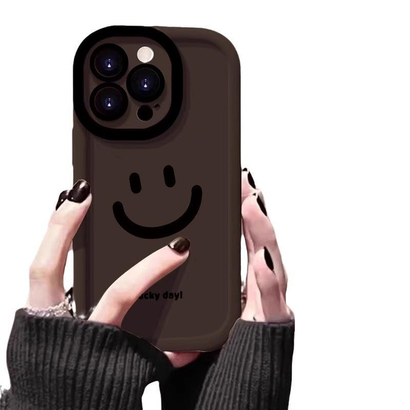 Față Zâmbitoare Potrivită pentru IPhone 16 Husă Telefon Apple 15 Anti-cădere 14plus 13 Puf 12mini Husă de Protecție