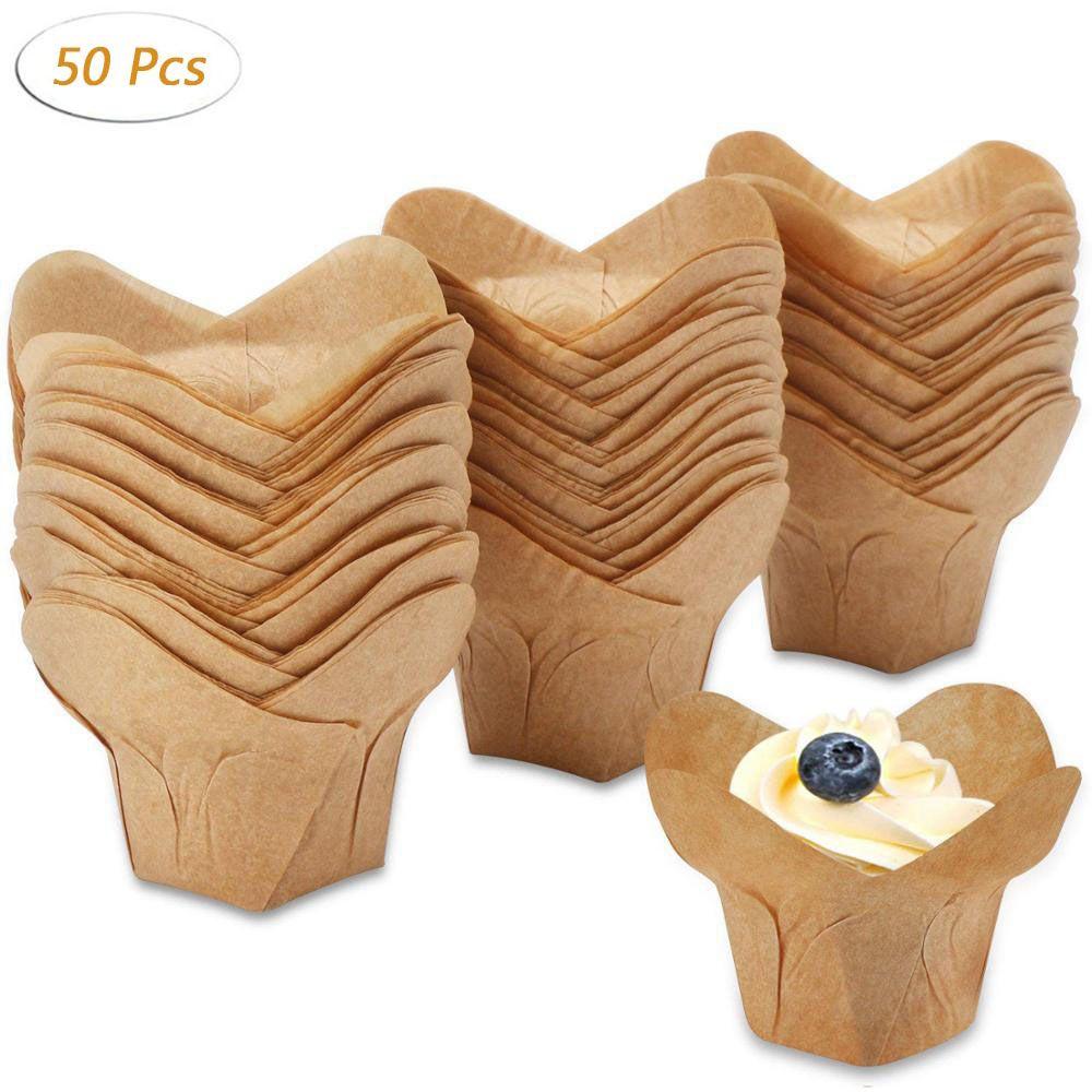 50pcs/pack Muffin Paper Cup Kitchen Cake Mold Baking Cup Cupcake Liner Cake Wrapper Flower Shape