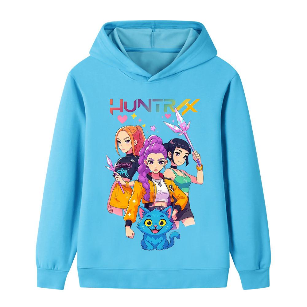 B1233 Kids Boys Girls Kpop Rumi Zoey Mira Print Long Sleeves Hoodie