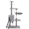 Multi-Level Cat Tower, 134cm Cat Tree with Condo and Sisal Scratching Posts for Indoor Kittens, Grey