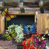 Striped Butterfly Fine Metal Wall Decoration Toy For Garden Home Gift Decor