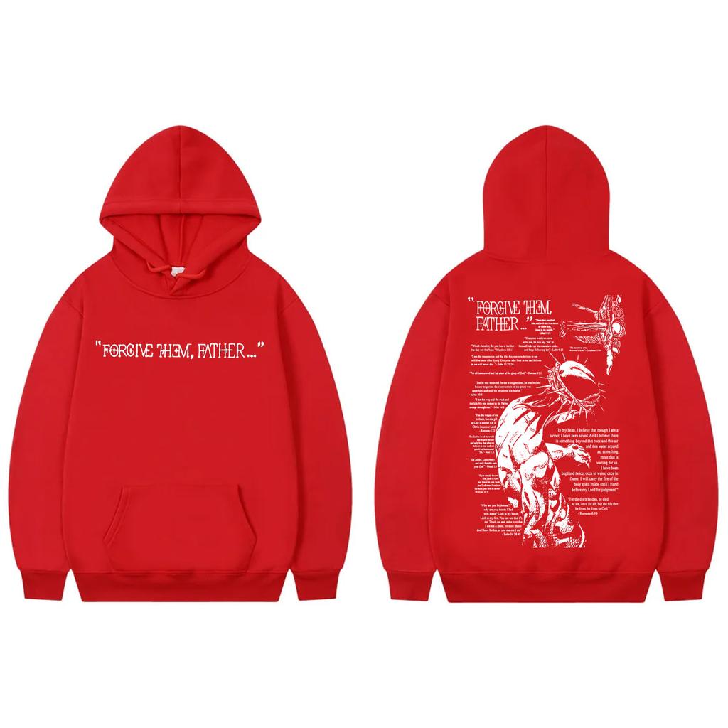 Christian Religious Jesus Forgive Them Father Hoodie Fashion Vintage Hooded Sweatshirts Men's Women's Casual Oversized Pullovers