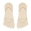Women's Split Toe No Show Socks Silicone Antislip Grip Breathable Cotton Five Finger Invisible Low Cut Boat Socks