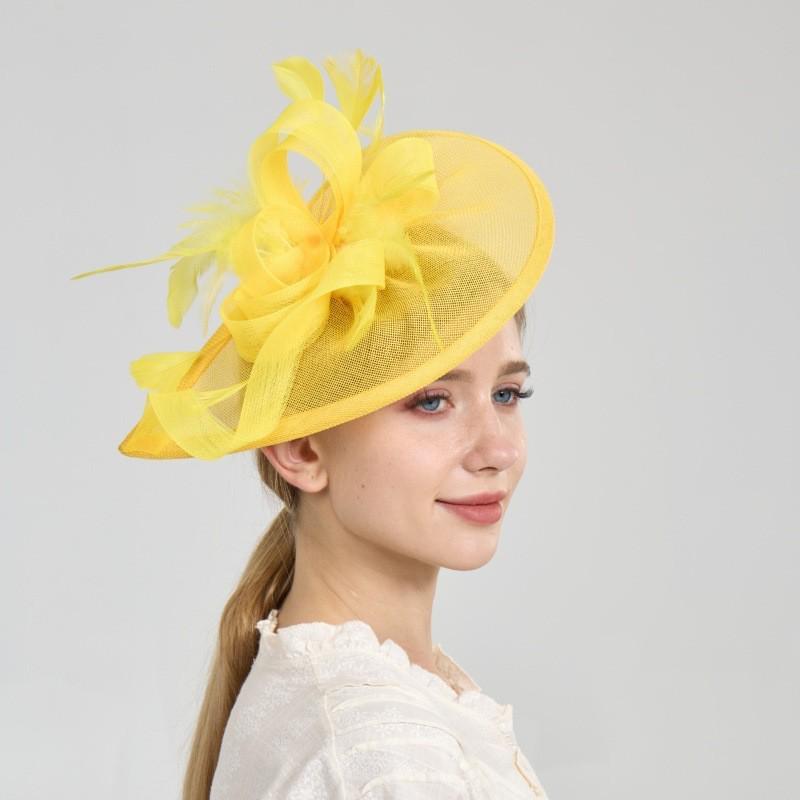Elegant Feather-Style Mesh Veil Kentucky Derby Hat and Evening Hair Accessory