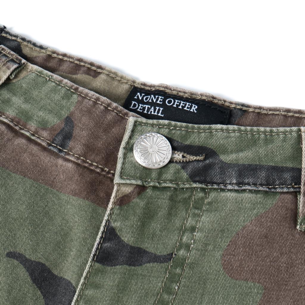 Nodeu Stone Washed Cargo Pants (Camo)