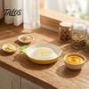 Small Hand Grinder Ceramic Garlic Grater Plate, with Leaf Handle Design, Manual Kitchen Mincer Easy Cleaning Grinding Tool, for Ginger And Lemon