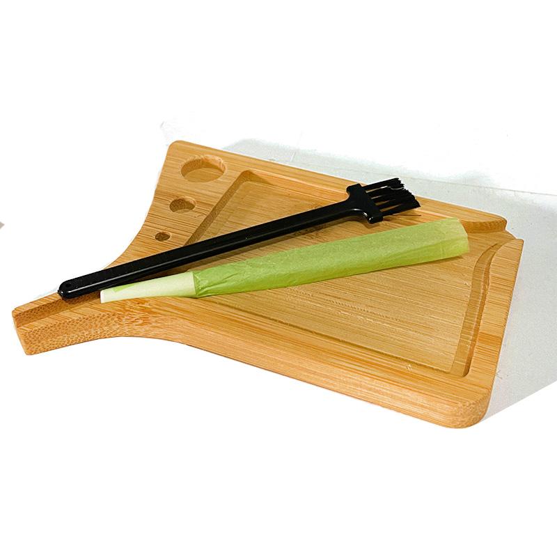 3 ks Dřevěné Bambusové Podnosy Balení papírků na balení s Držákem na Štětce Talíř na Večeři Servírovací Stolní Talíř Úložný Podnos