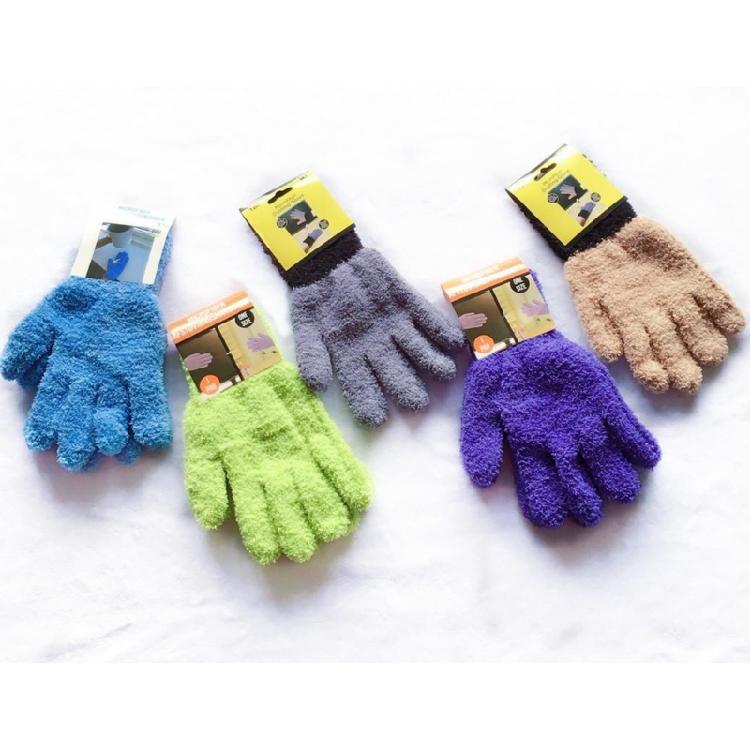 Multipurpose Dust Collection Gloves Soft Absorbent Corals Fleece For Home Cleaning Tasks Gentle On Furniture Surfaces