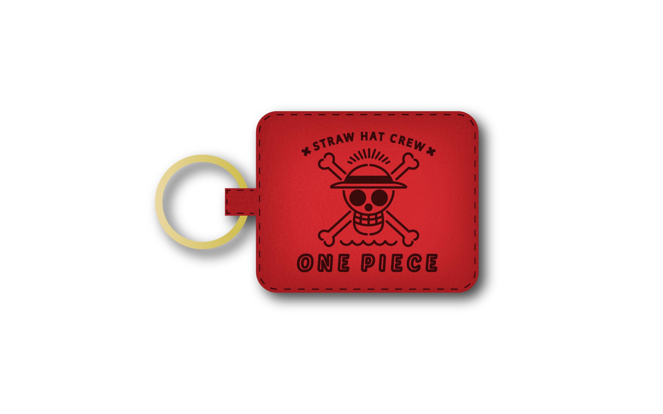 ONE PIECE Straw Hat Crew Leather Magnet Keychain