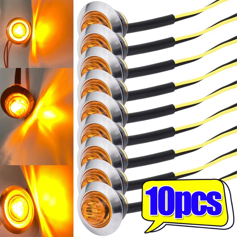Car Vans Front and Rear Indicator Lights Boat Rear Night Driving Safety Warning Portable Round LED Headlight Side Marker Light