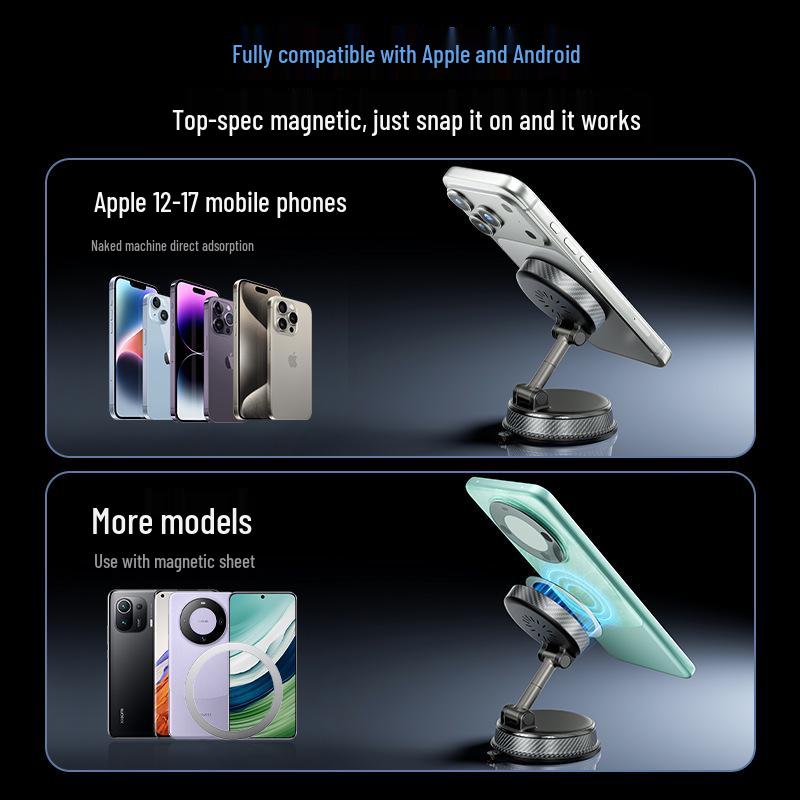 360° Rotating Foldable Magnetic Desktop & Car 15W Wireless Charger Phone Holder