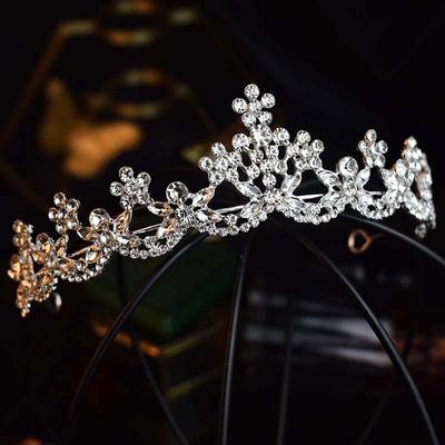 Korean Style Elegant Princess Hair Accessories Super Fairy Crystal Crown  Simple Hair Band  Birthday Crown  Stage Performance Accessories Versatile