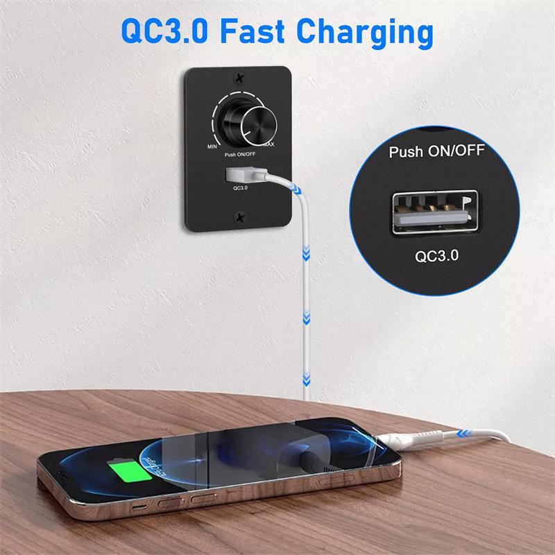 DC 12V PWM Dimmerschalter, 5A PWM RV Wohnmobil Bootslichtschalter QC 3.0 Elektrische Geräte Zubehör