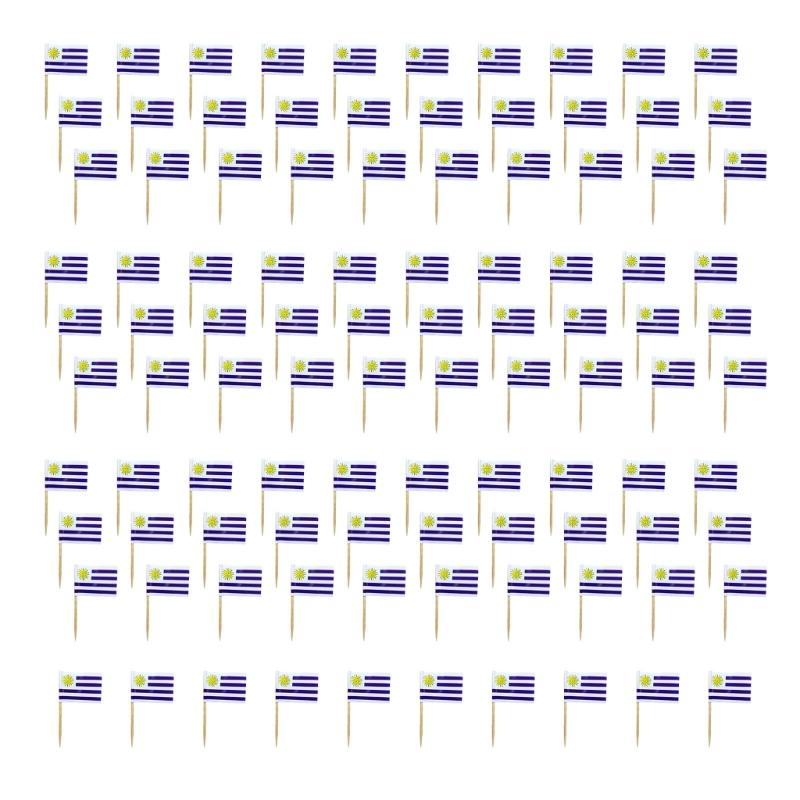 100Pcs Multicolor International Flag Toothpicks Cupcake Picks Cake Top Ornament For Desserts Display Festival Decoration