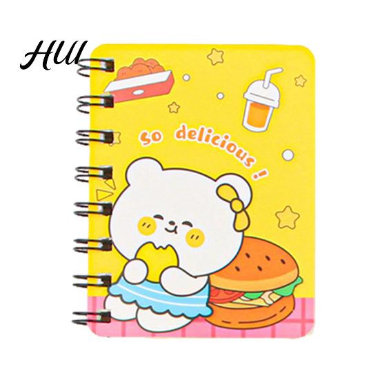 Portable Notebook Mini Cartoon Spiral Notebook, 80 Pages Pocket Small Smooth Page Turning Journal for Study Notes Cute Diary