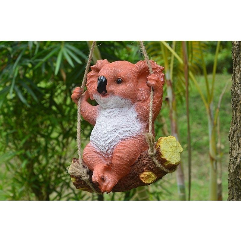 Krásná Houpající se Koala Medvěd Panda Veverka ZOO Závěsná Socha Venkovní Figurky pro Patio Dvůr Zahradní Dekorace Řemesla
