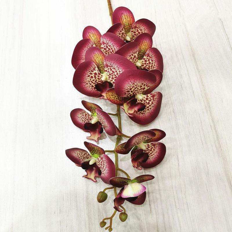 

5 шт. латексные бабочки-орхидеи, цветы, 9 головок, настоящее прикосновение, искусственная орхидея фаленопсис для домашнего цветочного украшения