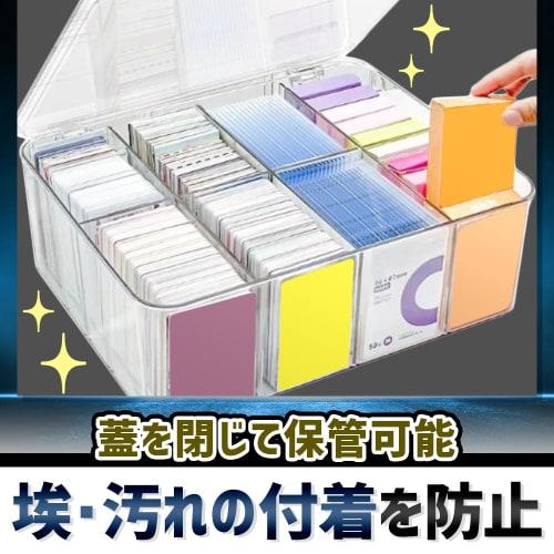 Clear trading card case with dividers, customizable, large capacity, transparent, scratch-resistant storage