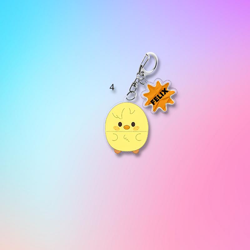 8pcs Stray Kids Acrylic Keychain with Member Name Charm, Cute Chubby Characters Bag Pendant, STAY Fans Kpop Accessory