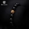 [Bel cuore] Bracelet with Onyx and Tiger Eye Beads, Simple, Stylish, Popular Power Stones (10mm)