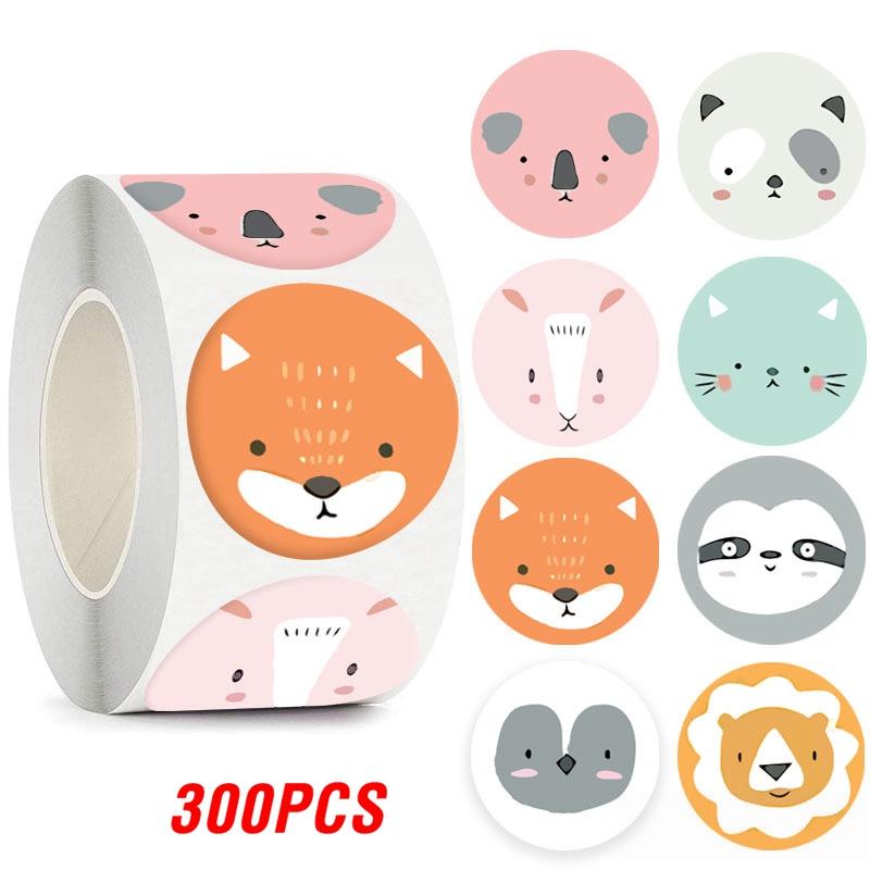 100-500pcs Cute Bear Thank You Sticker Children Sealing Labels Sticker for Gift Envelope Kid Gift Packaging Decorative Stickers