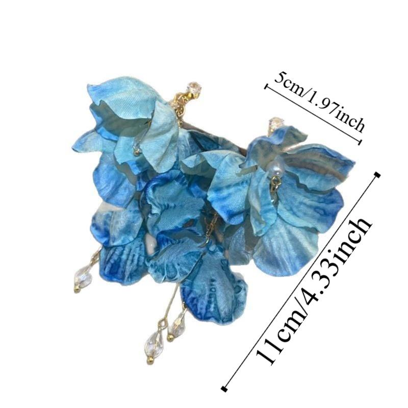 Imitation Pearl Long Tassel Earrings Sweet Temperament Dangle Earrings  Summer