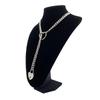 Rollenspiel Damen Slip Kette Halskette Herz O-Ring Rock Kubanisch Cosplay Lange Halskette Verstellbar Herzförmiger Schlosskern Mit Schlüssel