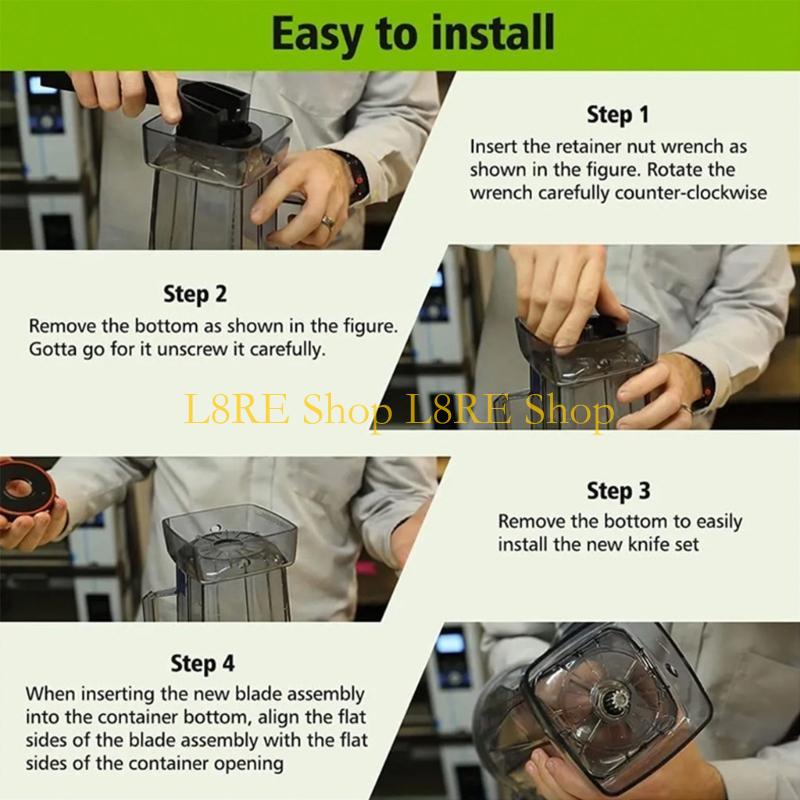 Zestaw ostrza mokrego L8RE z nasadką klucza do napędu Zamiennik Pasujący do sokowirówki 5200 Akcesoria do kuchni i restauracji