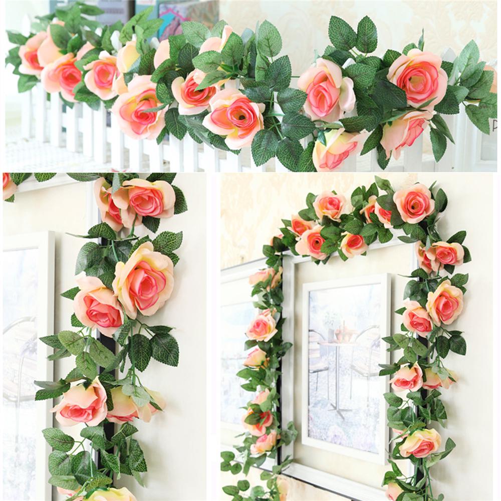 

16 Roses, Rattan, Decorative Flowers, Artificial Flowers, Plastic Flowers, Green Leaves, Vines шампанського