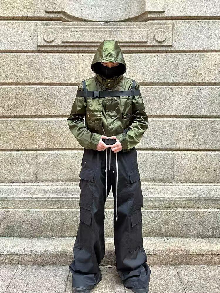 2024 Herren Amerikanischer Stil Schwarze Mehrzweck-Locker sitzende Arbeitsjeans
