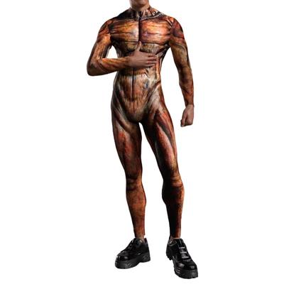 Halloween Tights 3D Digital Printing Adult Cosplay One-piece Costume Men Stage Performance Jumpsuit Dance Party Outfit