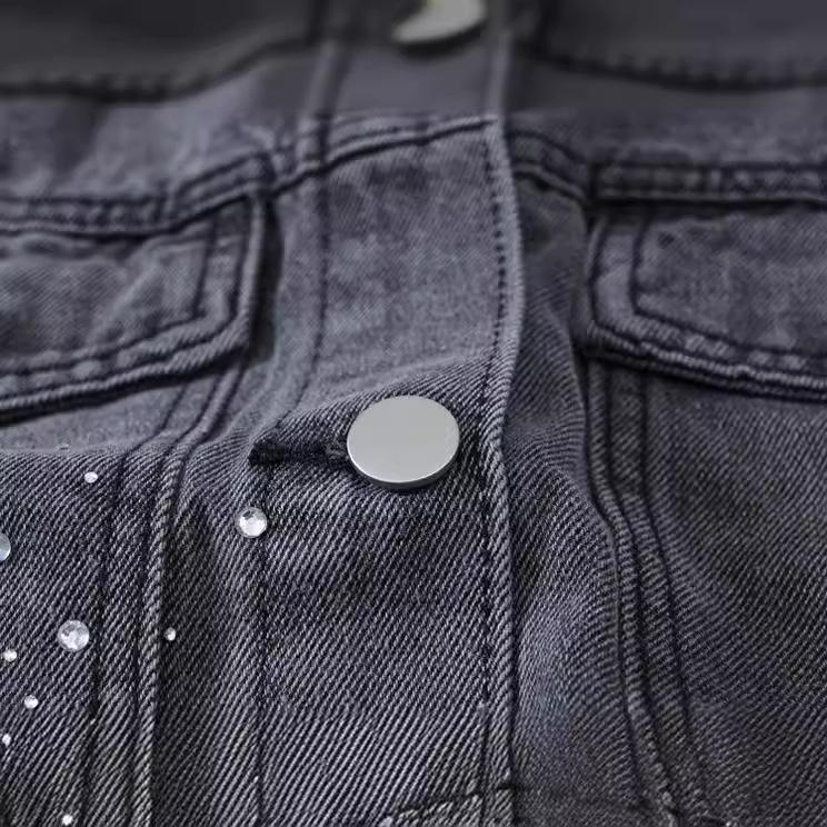 Large Size Denim Vest for Women Mid-length Spring and Autumn Korean Style Loose Retro Casual Vest with Holes Sleeveless Waistcoat