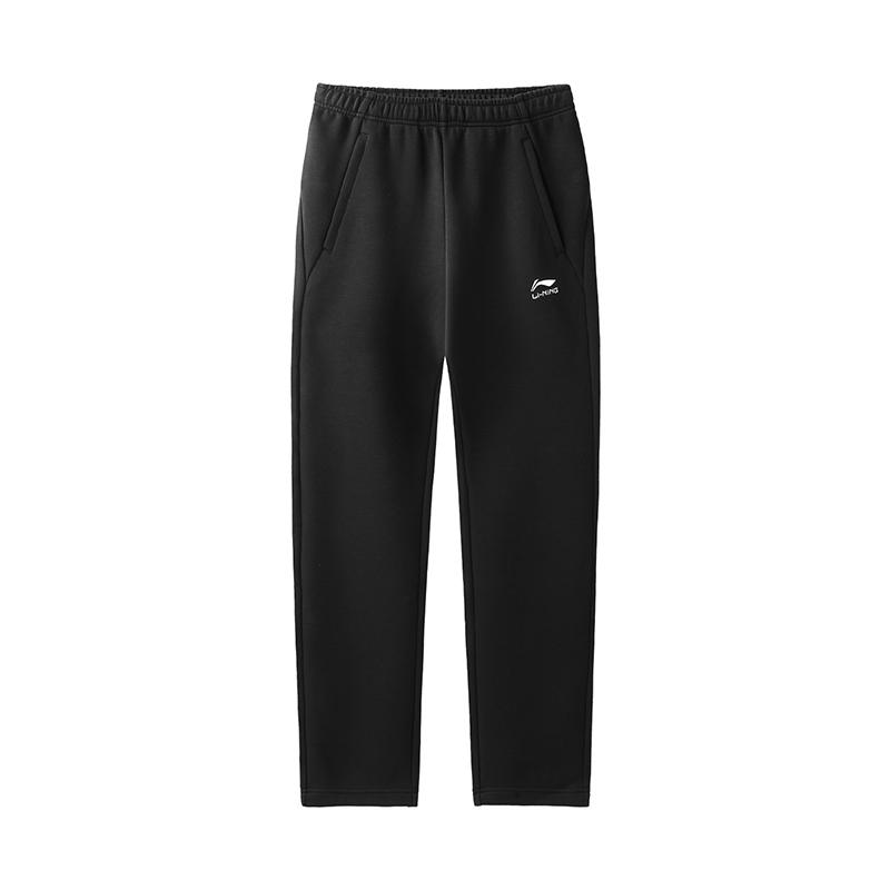 Li-Ning Solid Color Logo Elastic Quick-Dry Casual Straight-Leg Wide-Leg Knitted Sports Pants Men bottoms AKLVD03-1