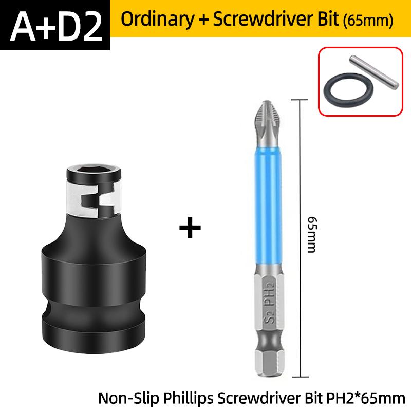 PH2 Phillips Screwdriver Bits Cross Head Magnetic 50/100/150mm Hand Tool 1/2” Square To 1/4” Hex Wrench Socket Adapter Converter