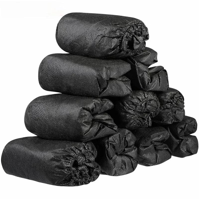 

300/200/100pcs Shoe Covers Disposable Non Slip Boot Booties Covers Durable Foot Shoe Protectors for Indoors 100PCS чорний