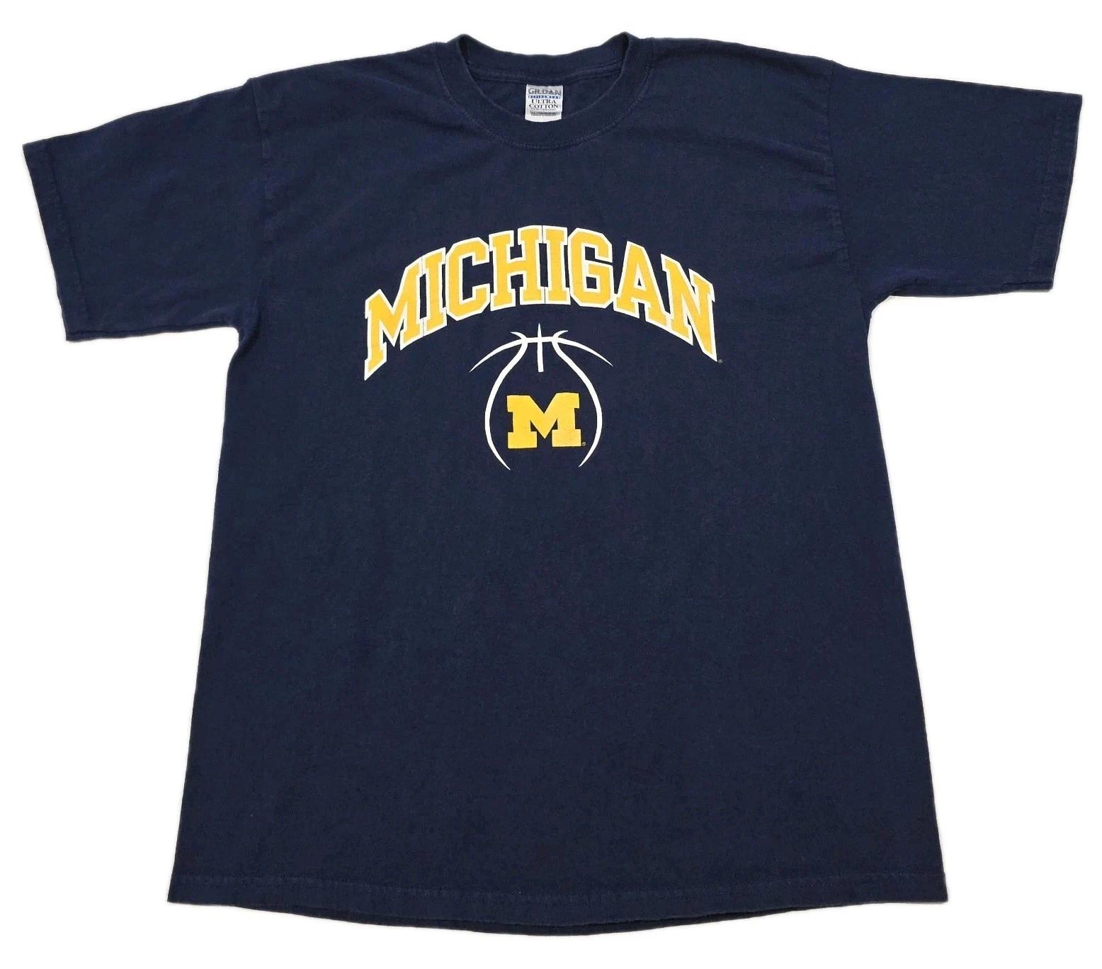 Michigan Wolverines University Basketball T-shirt Mens Size L Large Blue NCAA 4XL