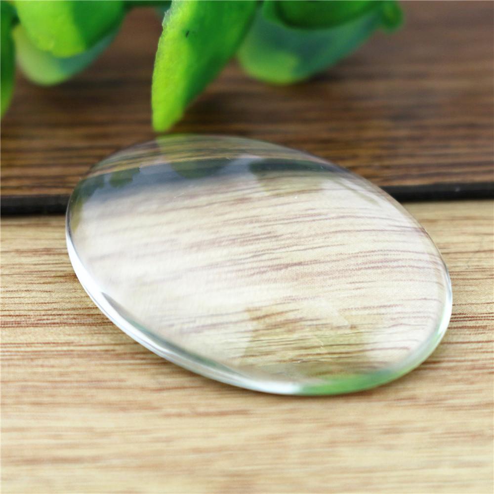 2pcs/lot 30x40mm Oval Flat Back Clear Glass Cabochon, High Quality, Lose Money Promotion!!!(Z3-07) 30x40mm Oval